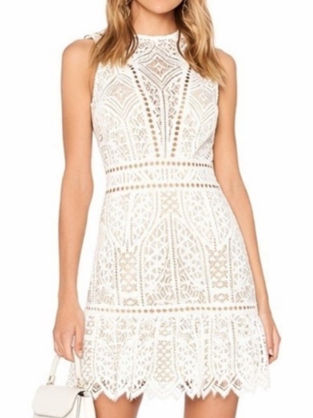 Saylor Darian Tank Dress — Size Small — Ivory/White Lace